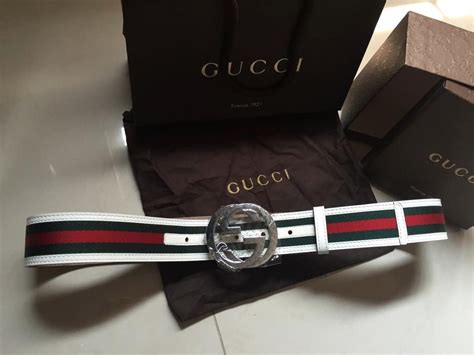 cinturon gucci blanco|cinturon Gucci economico.